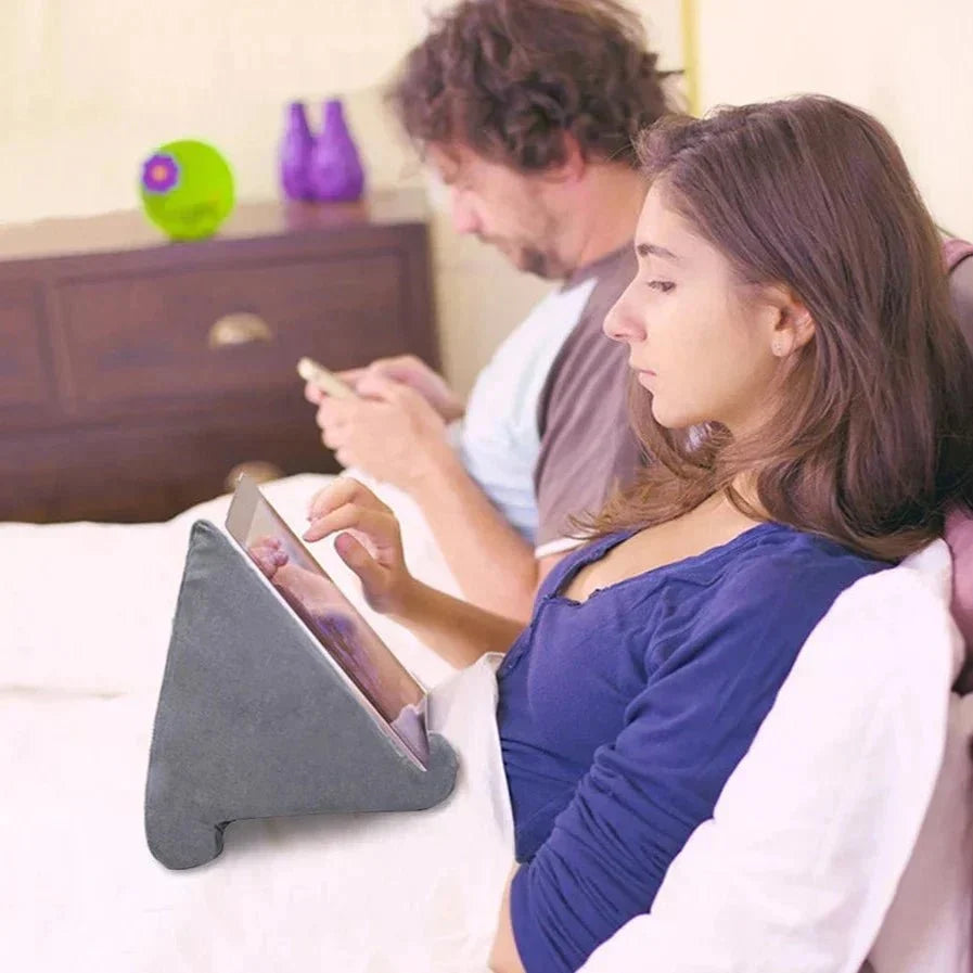 Tablet Stand for Bed and Sofa, Pillow Tablet Holder with Removable Cotton Cover, Book Holder for Reading and Streaming_02