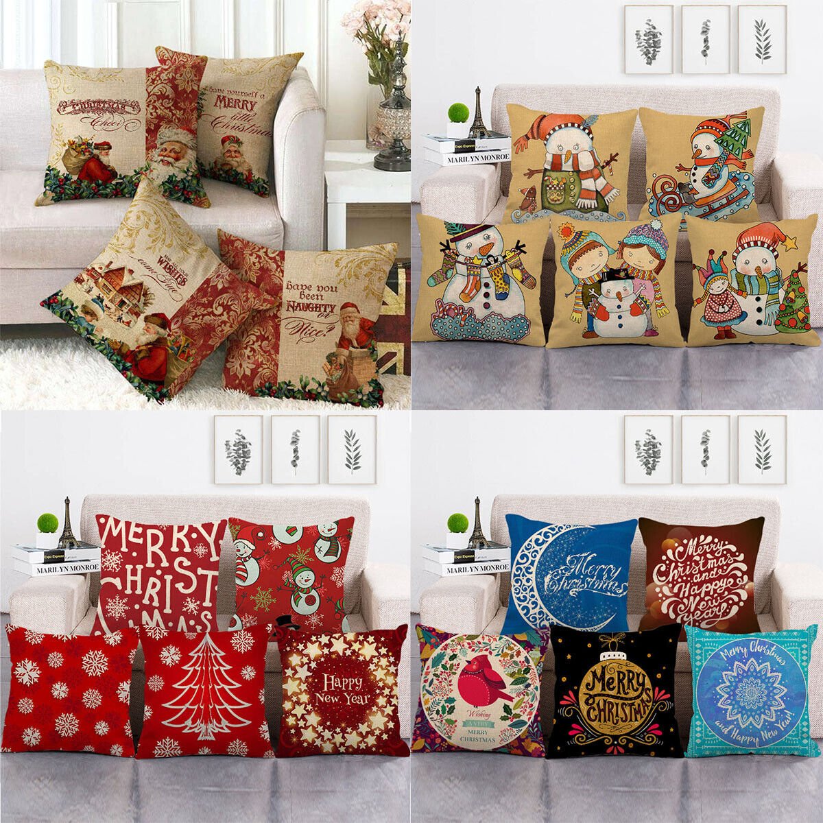 Christmas Cushion Covers, Velvet Cushion Cover 45 x 45 cm with Hidden Zip – image 7