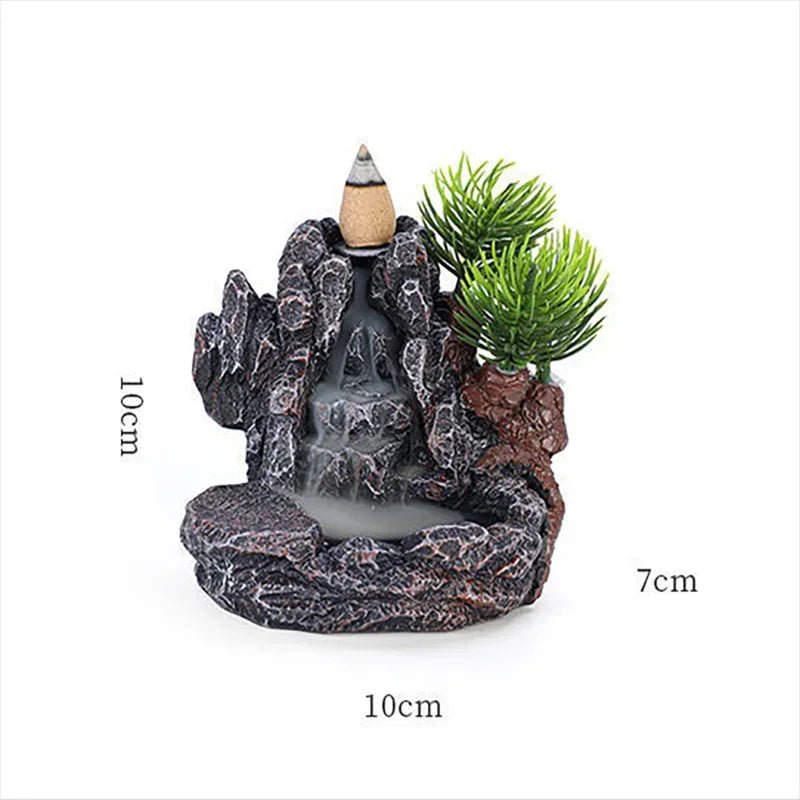 Backflow Incense Burner with 5 Incense Cones, Room Fragrance for Meditation and Yoga