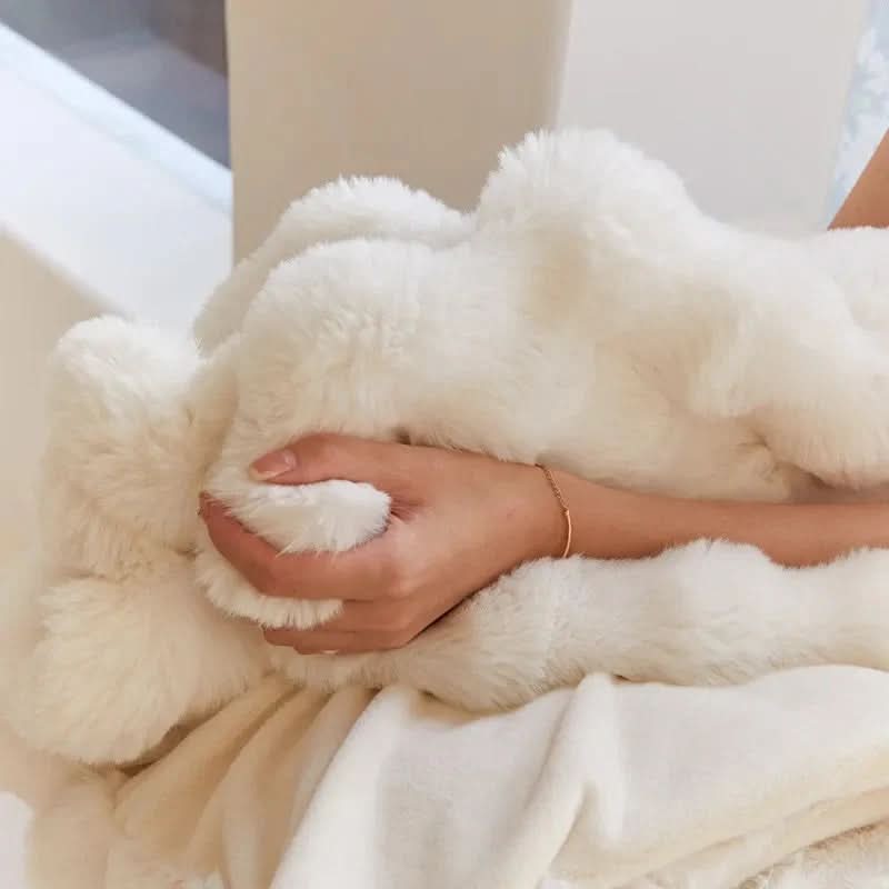 Throw Blankets, Faux Fur Throw for Sofa, Soft Bed Throw, Double Layer Sofa Blanket for Winter_03