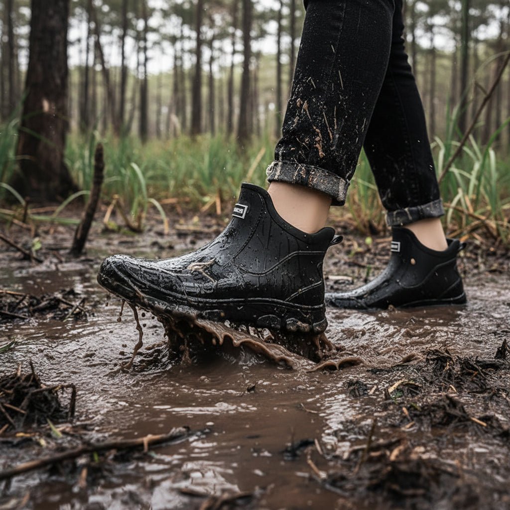 Ankle Wellies, Short Wellington Boots with Non Slip Sole, Waterproof Boots for Gardening and Fishing_07