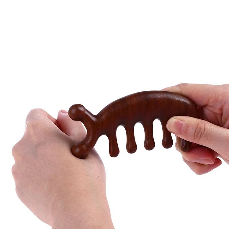 Wide Tooth Comb, Sandalwood Wooden Comb for Scalp Massage, Anti Static Hair Comb for Everyday Hair Care_04