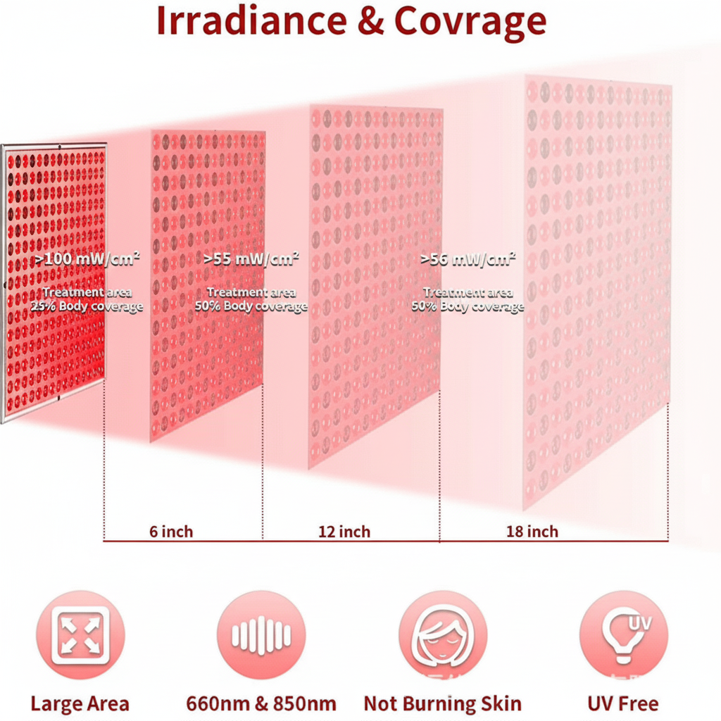 Red Light Therapy Panel with 225 LEDs, 850 nm Near Infrared Light Therapy for Skin and Body – image 5
