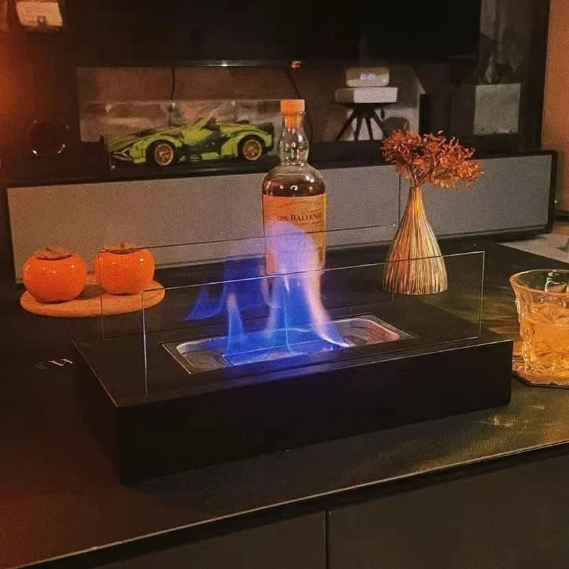 Bioethanol Fireplace Tabletop, Portable Bio Ethanol Fire in Glass and Steel – image 11