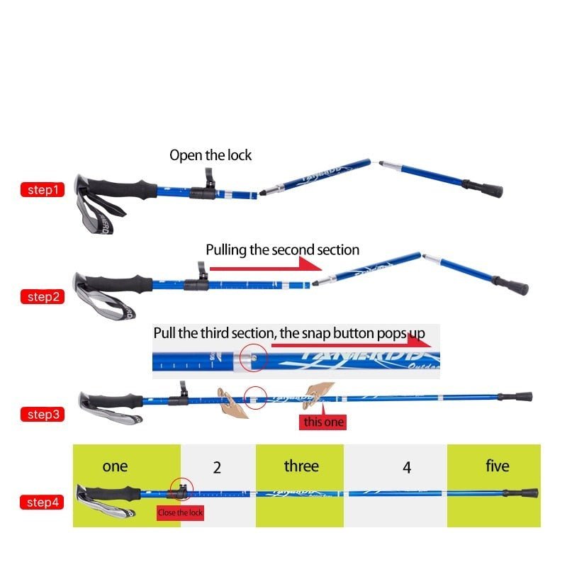 Hiking Pole Foldable, Collapsible Walking Pole with Quick Release – image 6