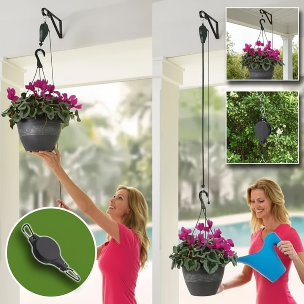 Plant Hanger Pulley Height Adjustable, Hanging Basket Pulley up to 8 kg