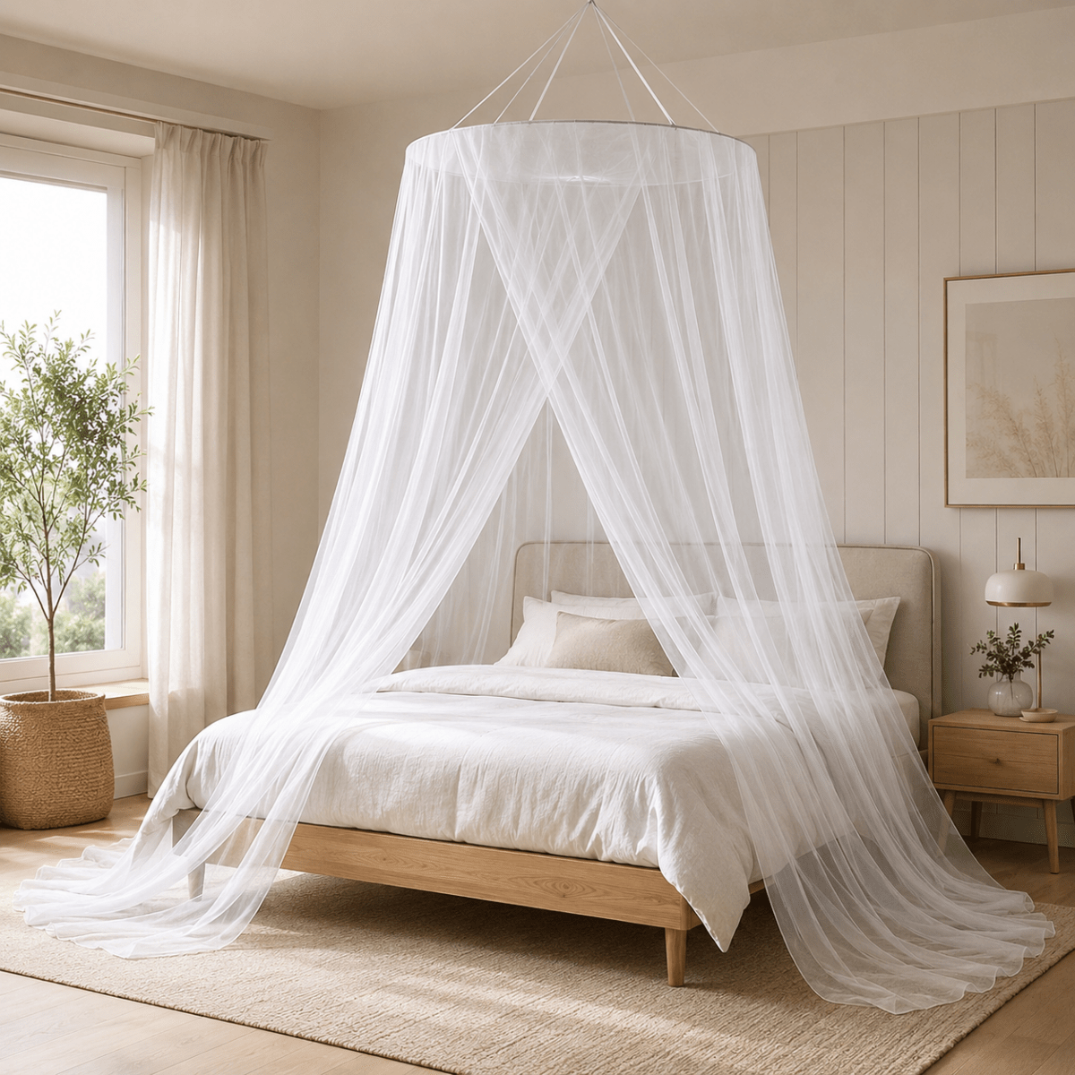 Mosquito Nets, Foldable Mosquito Net for Bed with Storage Box, Pop Up Bed Canopy Net for Camping and Travel_03