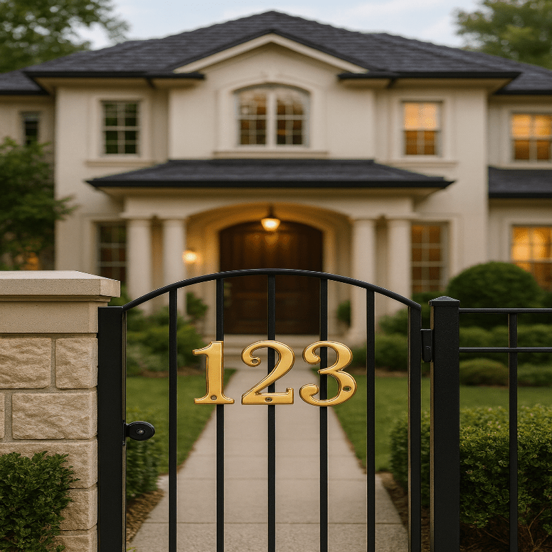 Brass House Numbers, Door Numbers for Front Door, Solid Brass Gate Numbers 0 to 9, Door Furniture and Home Decor
