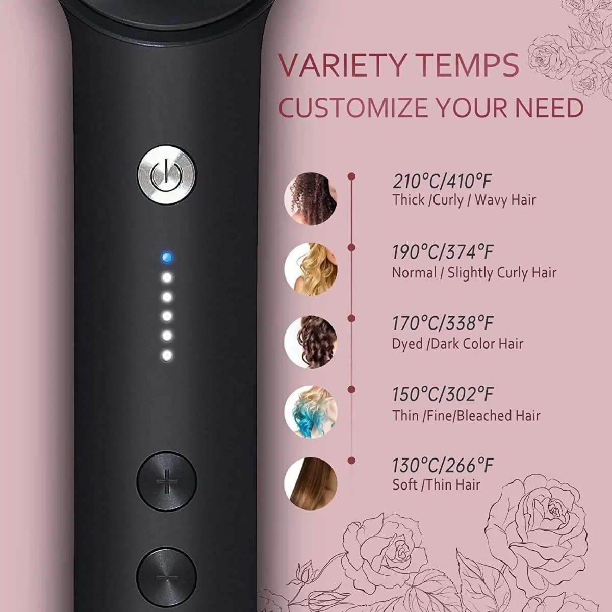 Hot Brush Hair Straightener, Hair Styler for Wet and Dry Use