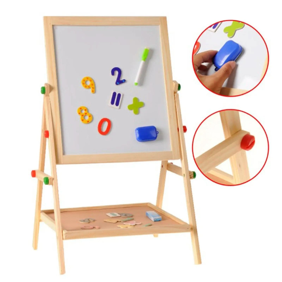 Childrens Easel, Double Sided Chalkboard and Whiteboard Easel – image 7