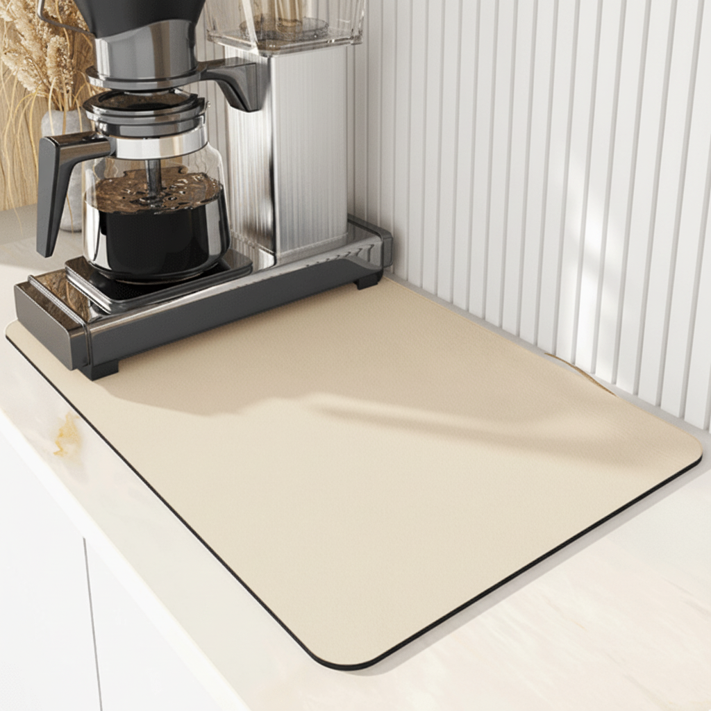 Dish Drying Mat, Diatomite Kitchen Drying Mat for Worktop, Absorbent Dish Drainer Mat for Dishes and Glasses
