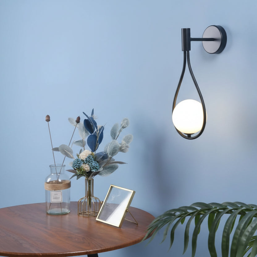 Living Room Wall Lights, Modern Wall Sconces with Glass Globe, Nordic Wall Lamp for Bedroom and Hallway_01