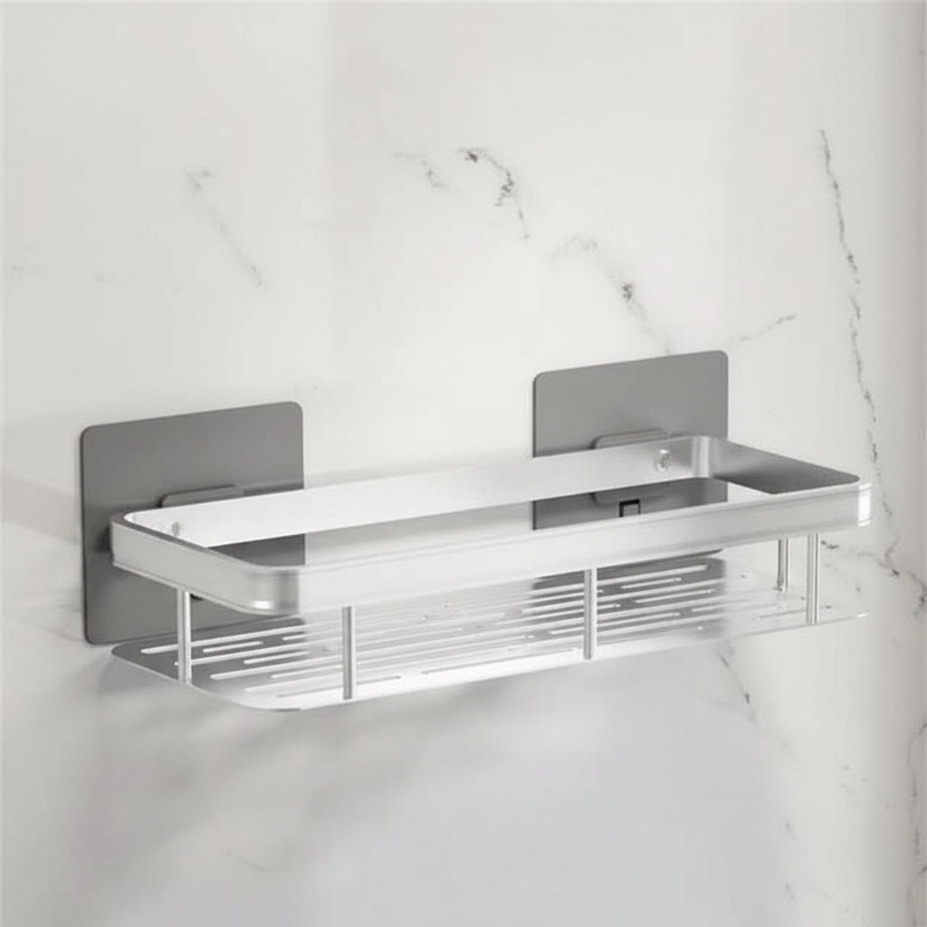 Bathroom Wall Shelf, No Drill Bathroom Shelves, Self Adhesive Stainless Steel Shelf for Shampoo and Soap_13