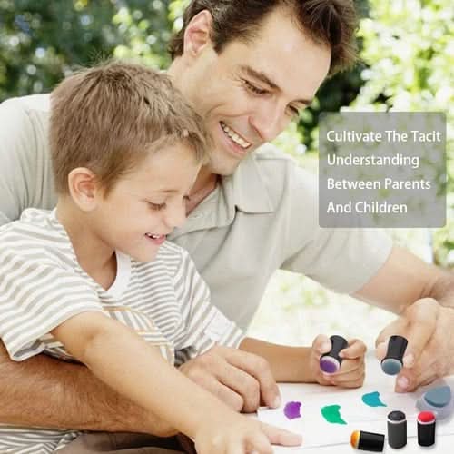 Stamp Set for Kids with 20 Colour Ink Pads and Rulers, Arts and Crafts for Kids