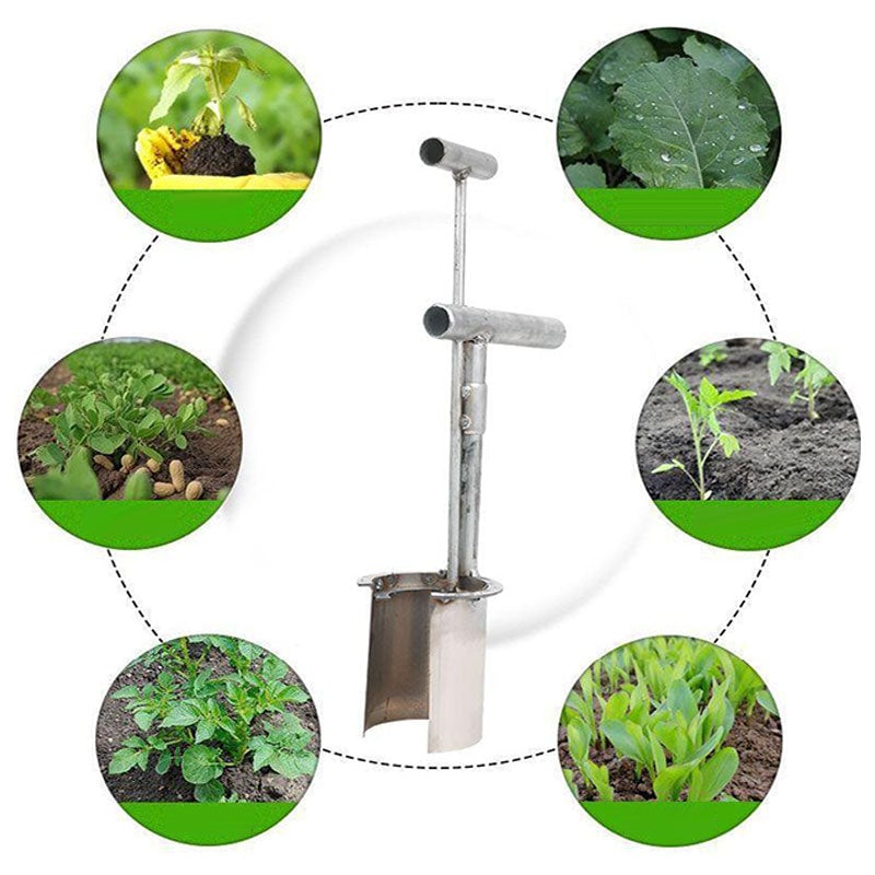 Garden Dibber Stainless Steel with T Handle, Garden Hand Tools – image 7