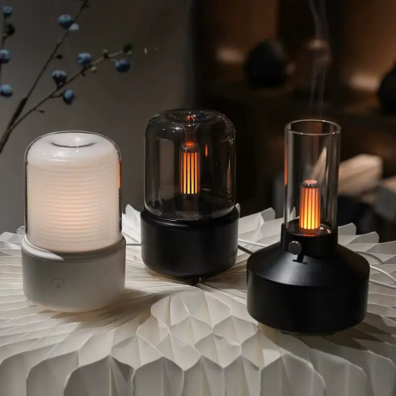 Aroma Diffuser with Flame Effect, Quiet Room Diffuser for Bedroom and Yoga