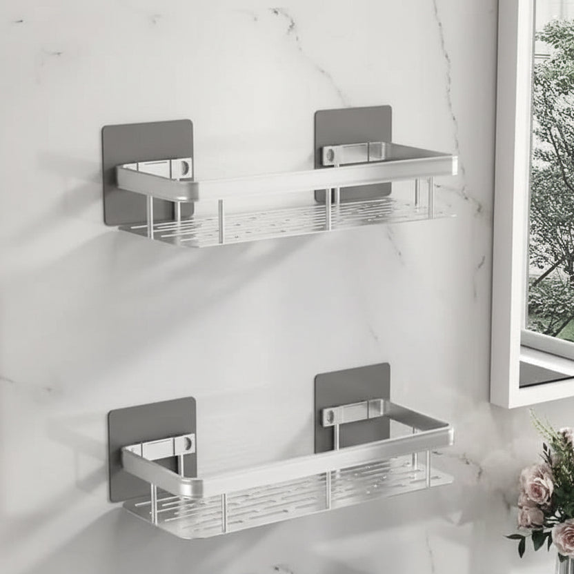 Bathroom Wall Shelf, No Drill Bathroom Shelves, Self Adhesive Stainless Steel Shelf for Shampoo and Soap_18