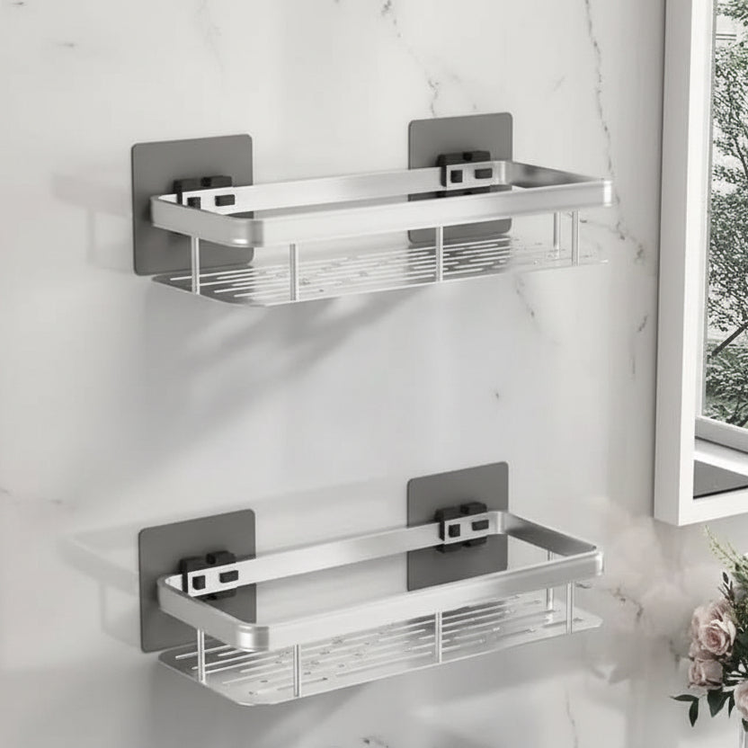 Bathroom Wall Shelf, No Drill Bathroom Shelves, Self Adhesive Stainless Steel Shelf for Shampoo and Soap_15