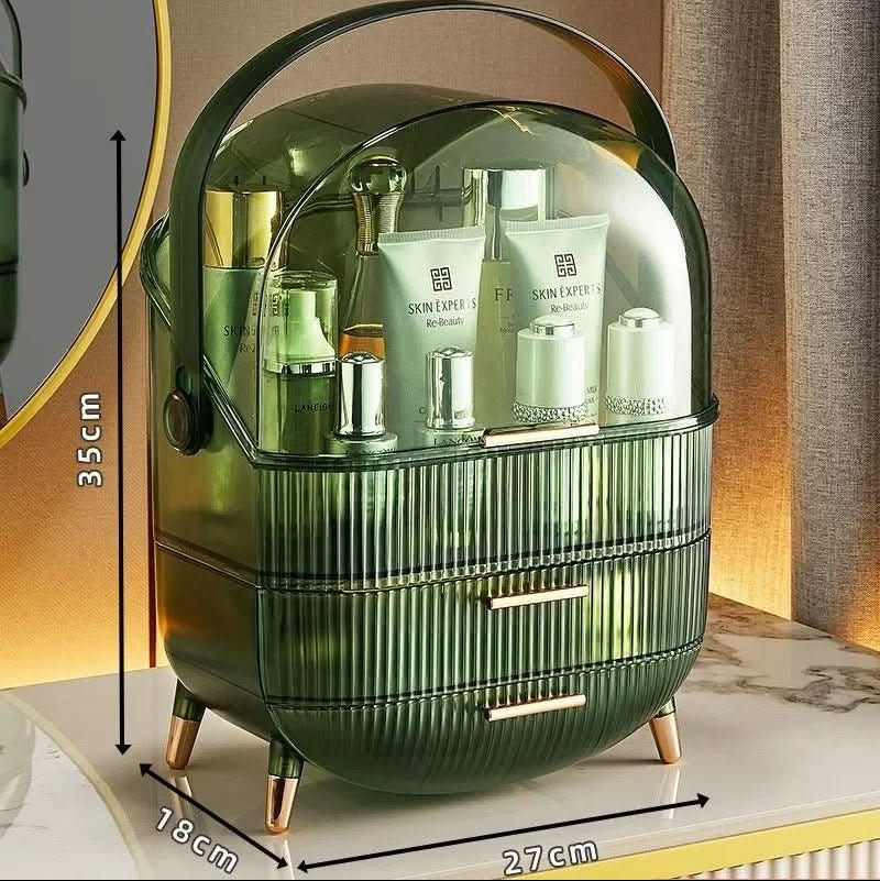 Makeup Organiser, Clear Cosmetic Organiser Box, Dustproof Makeup Storage Box with Compartments and Makeup Brush Holder_22
