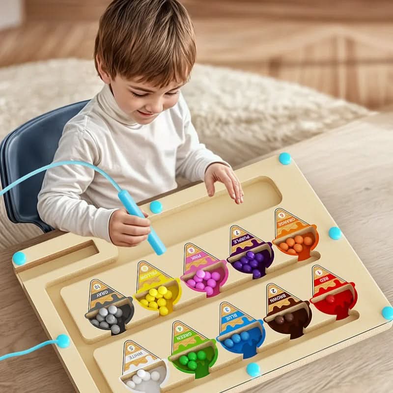 Magnetic Colour and Number Game, Colour Matching Game with Magnetic Board, Wooden Toys for 3 Year Olds, Educational Toys