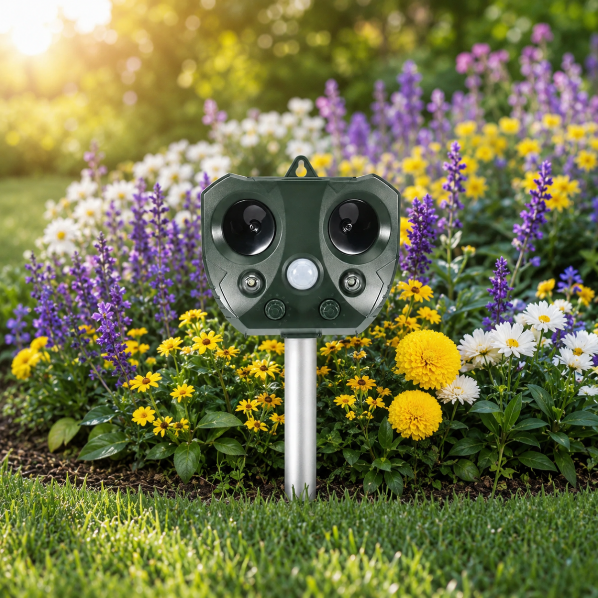 Bird Deterrent, Ultrasonic Pest Repeller with PIR Motion Sensor, Solar Bird Scarer for Garden and Terrace_02