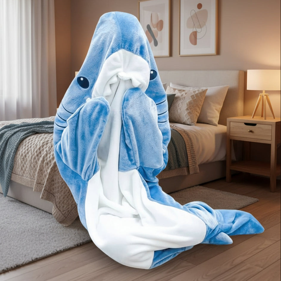 Shark Onesie for Adults and Kids S to XXL, Hooded Animal Onesie Kigurumi, One Piece Pyjamas, Gifts for Teenagers