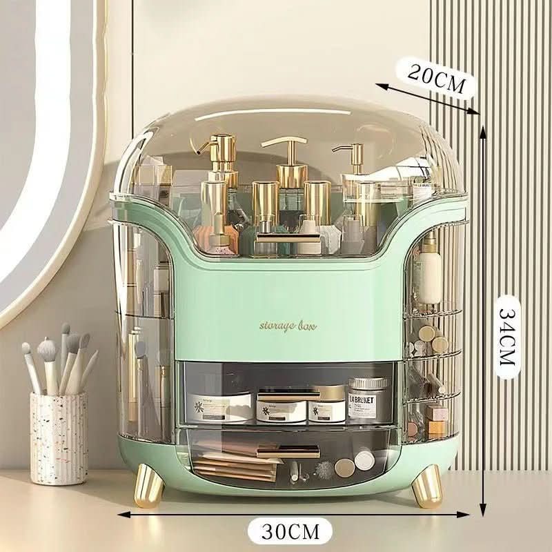 Makeup Organiser, Clear Cosmetic Organiser Box, Dustproof Makeup Storage Box with Compartments and Makeup Brush Holder_25