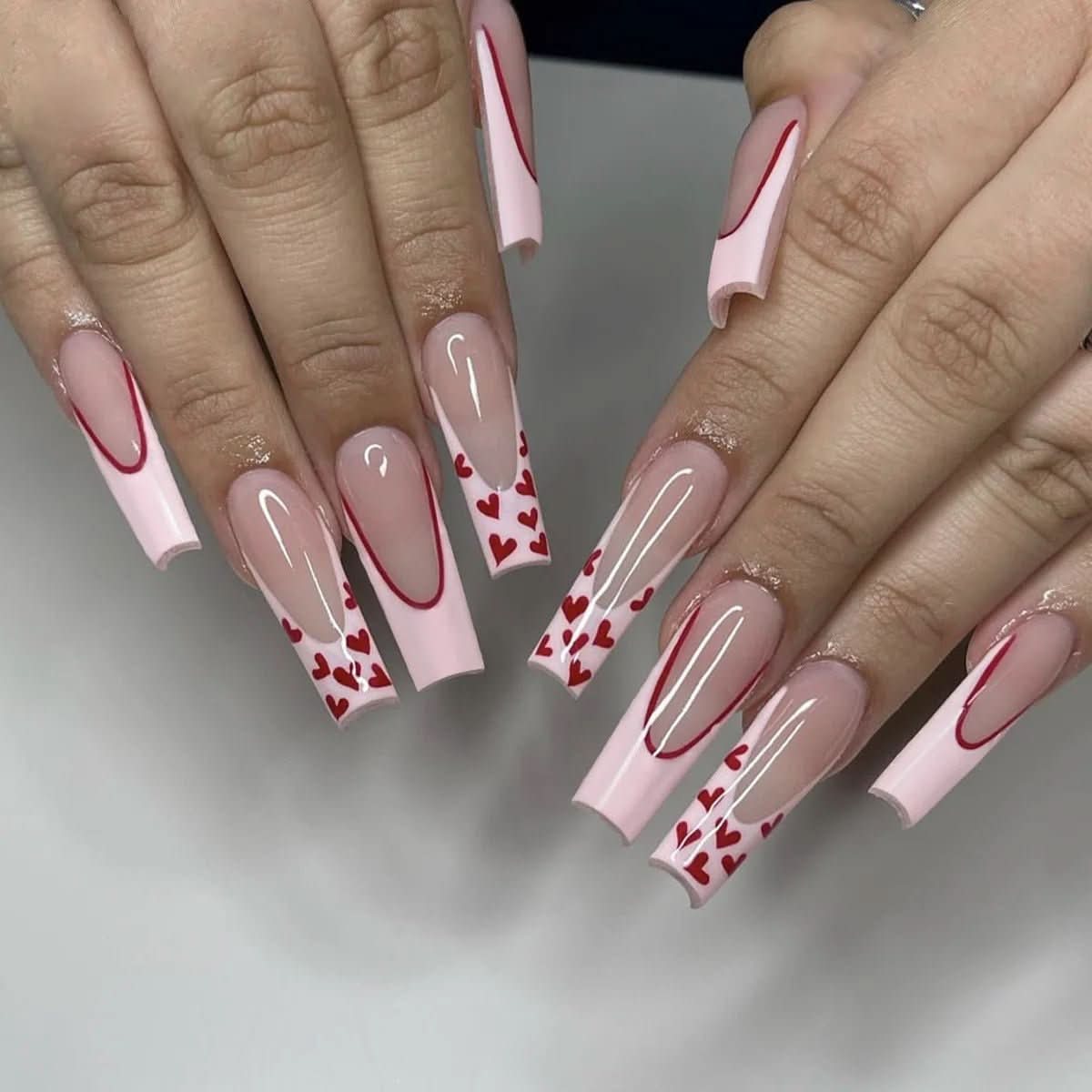 Pink Press On Nails with Glue, 24 Stick On Nails – image 12
