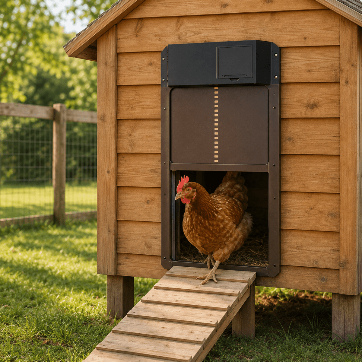 Automatic Chicken Coop Door with Light Sensor, Automatic Chicken Door Opener, Weatherproof Chicken Coop Accessories_02