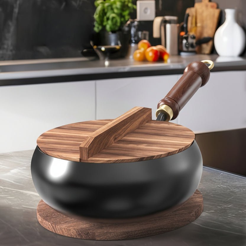 Cast Iron Pan with Lid, Heavy Duty Cast Iron Skillet Pan 24 cm or 28 cm, Cast Iron Frying Pan for Hob and Oven
