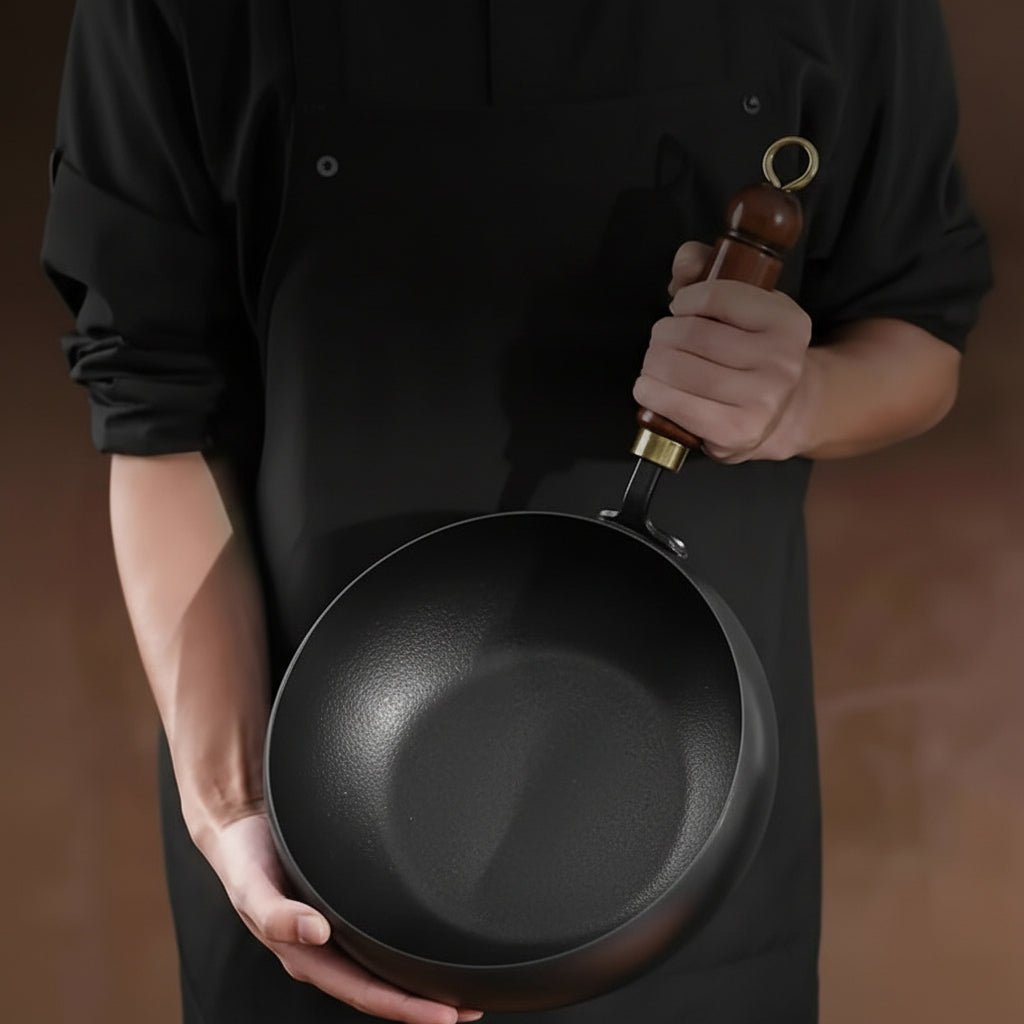 Cast Iron Pan with Lid, Heavy Duty Cast Iron Skillet Pan 24 cm or 28 cm – image 6