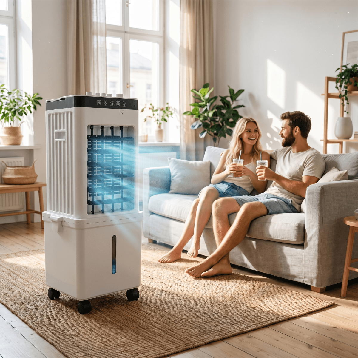 Portable Air Cooler Fan, 3 in 1 Evaporative Air Cooler with Humidifying Function, Swamp Cooler for Home and Bedroom