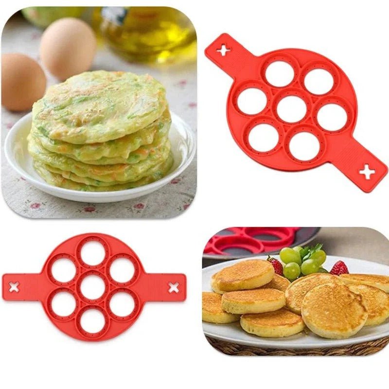 Non Stick Grill Plate for Pancakes, Silicone Pancake Mould with Multi Section Surface, Pancake Tray for Eggs and Snacks_04