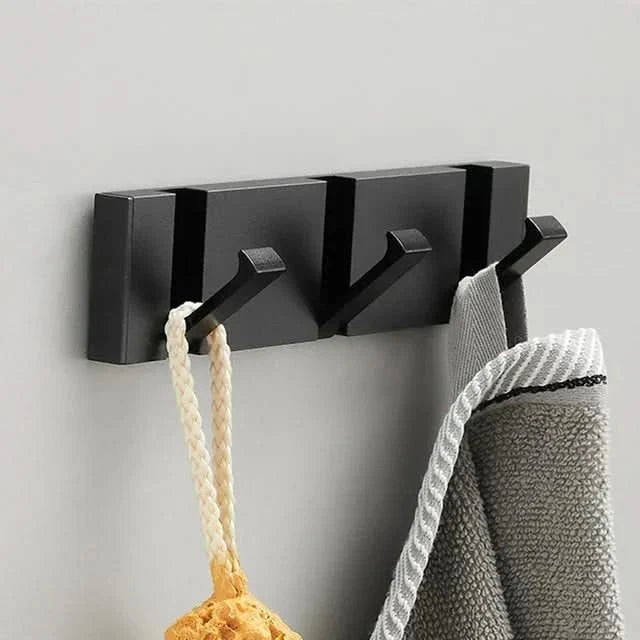 Coat Hooks, Folding Wall Hooks for Towels and Bags, Aluminium Wall Coat Rack, Self Adhesive Hooks or Screw Fixing_08