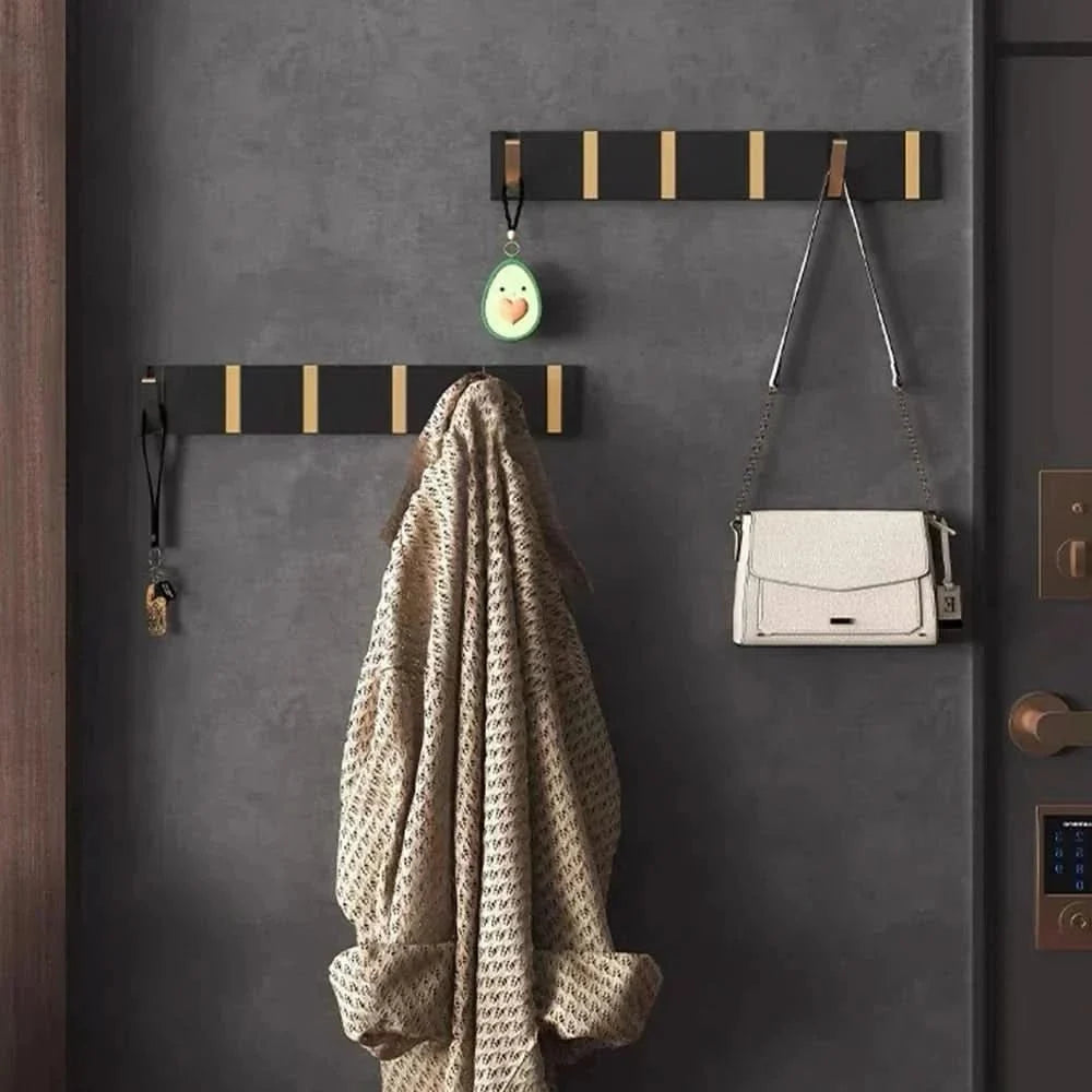 Coat Hooks, Folding Wall Hooks for Towels and Bags, Aluminium Wall Coat Rack, Self Adhesive Hooks or Screw Fixing_03