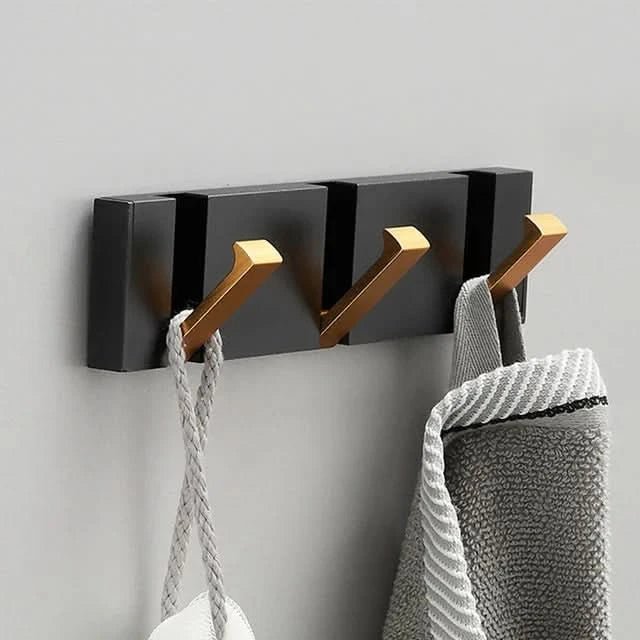 Coat Hooks, Folding Wall Hooks for Towels and Bags, Aluminium Wall Coat Rack, Self Adhesive Hooks or Screw Fixing_07