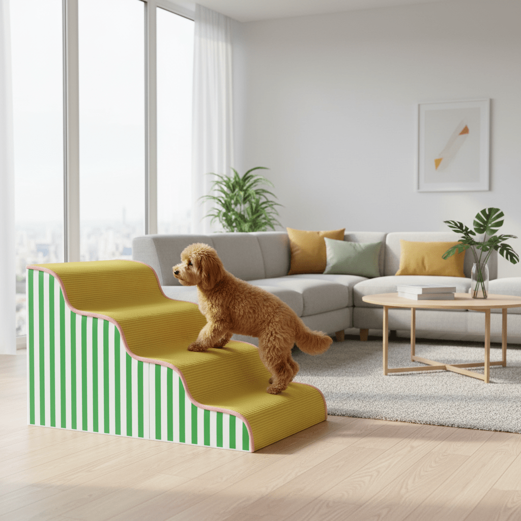 Dog Bed Stairs with Gentle Incline, Foam Dog Steps for Sofa and Bed, Dog Stairs for Small and Senior Dogs_00