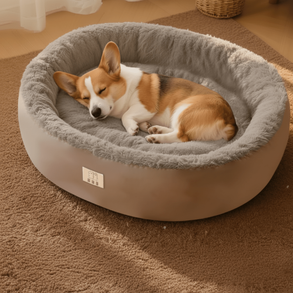 Donut Dog Bed for Crate, Small Dog Bed in Arctic Fleece with Raised Sides, Round Pet Bed for Small and Medium Dogs_01