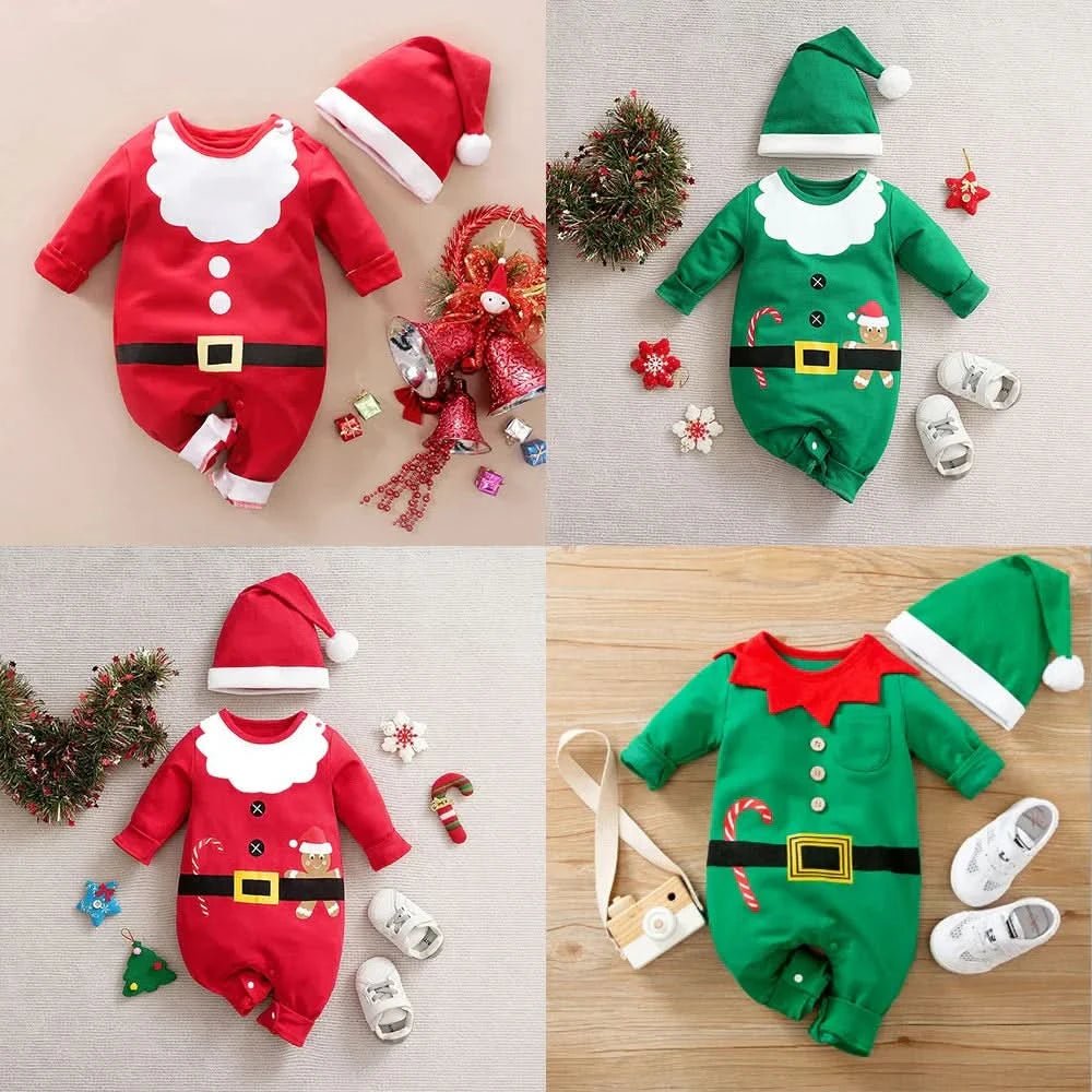 Baby Christmas Outfit, My First Christmas Outfit with Santa or Stag