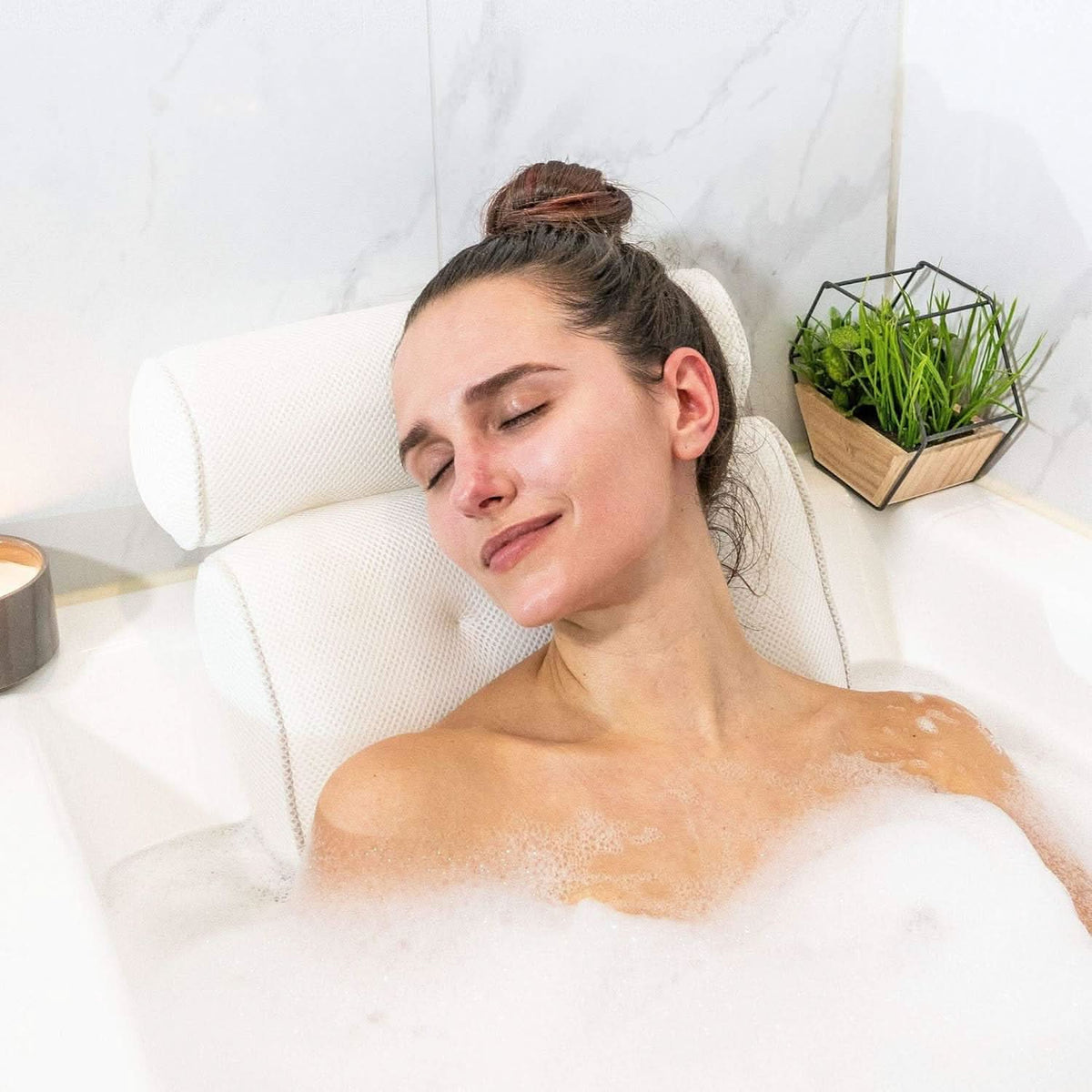 Bath Pillows, Ergonomic Bath Cushion for Neck and Shoulders