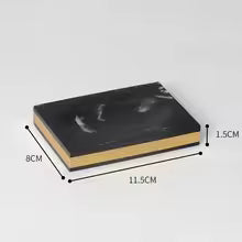 Black and Gold Bathroom Accessories Marble Look, Soap Dispenser, Toothbrush Holder, Soap Dish, Tissue Box, Bathroom Tray_17