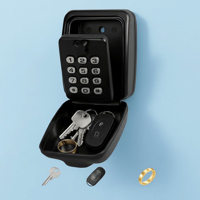 Key Safe for Outside, Outdoor Key Lock Box, Weatherproof Zinc Alloy Key Box with Mounting Kit for Home Security_04