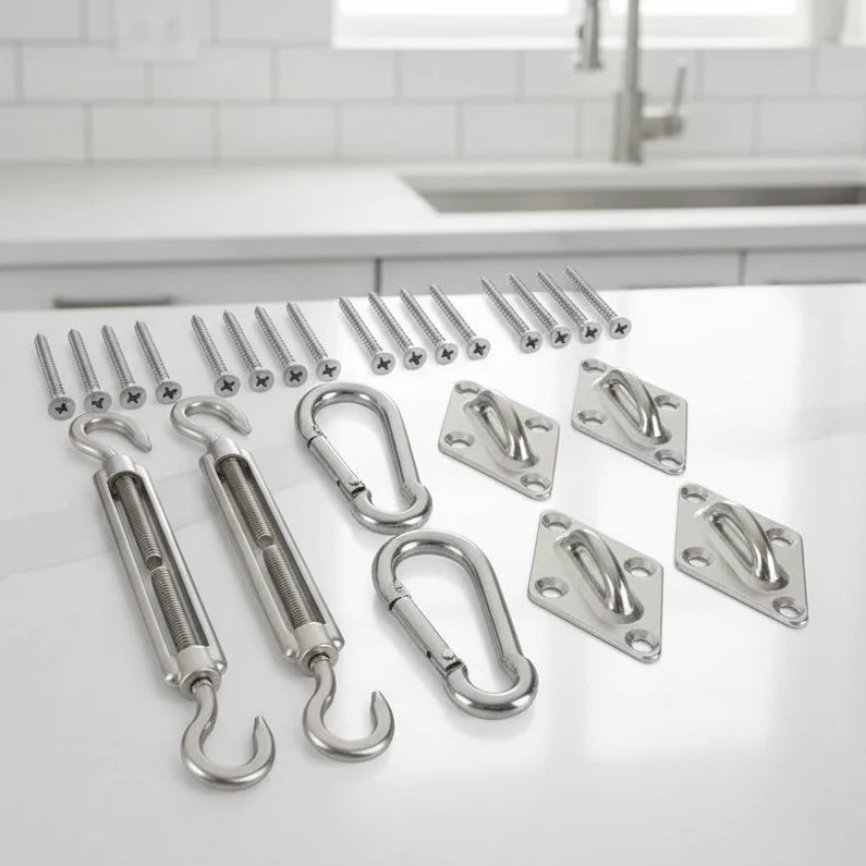 Awning Fitting Kit, Wall Mounting Kit for Awnings, Steel Screw Set and Fixings, Weather Resistant Wall Fixing Kit