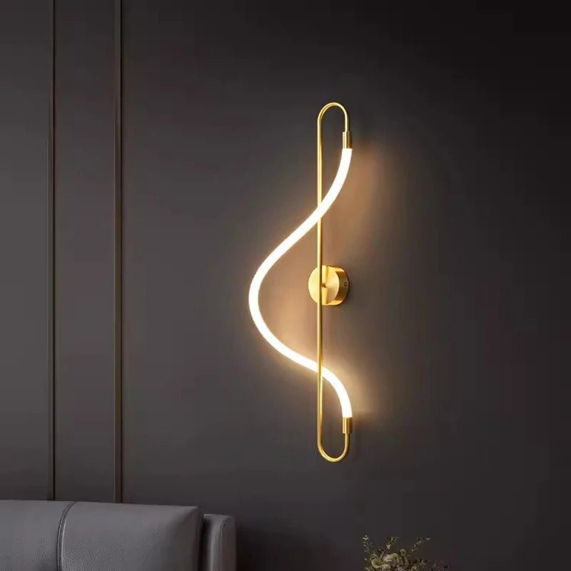 LED Wall Light Gold, Modern Wall Light for Living Room, Aluminium Wall Lighting for Bedroom and Hallway, 110 cm_04
