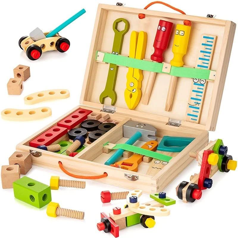 Wooden Construction Set with Case, Montessori Toys for 3 Year Olds – image 7