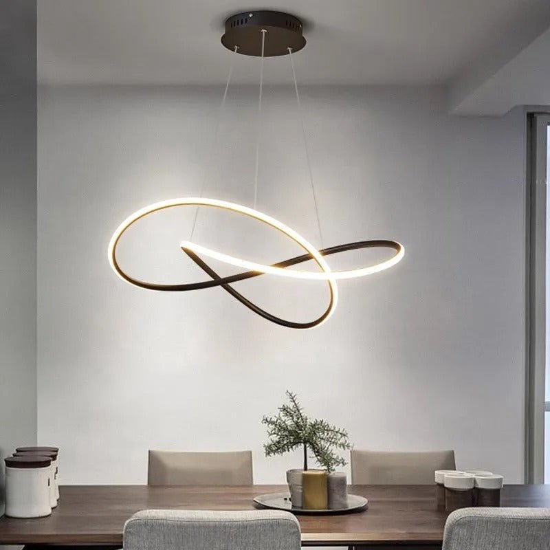 LED Ceiling Light Dimmable with Remote Control, Cloverleaf Pendant Light for Living Room, Modern Hanging Light Fitting