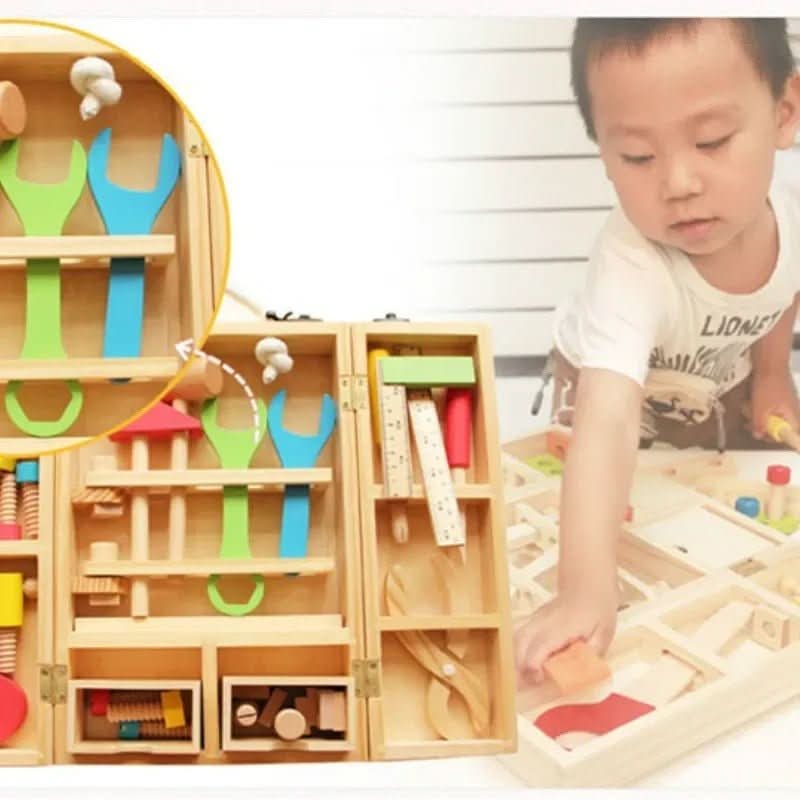 Wooden Construction Set with Case, Wooden Building Blocks 35 Pieces – image 9