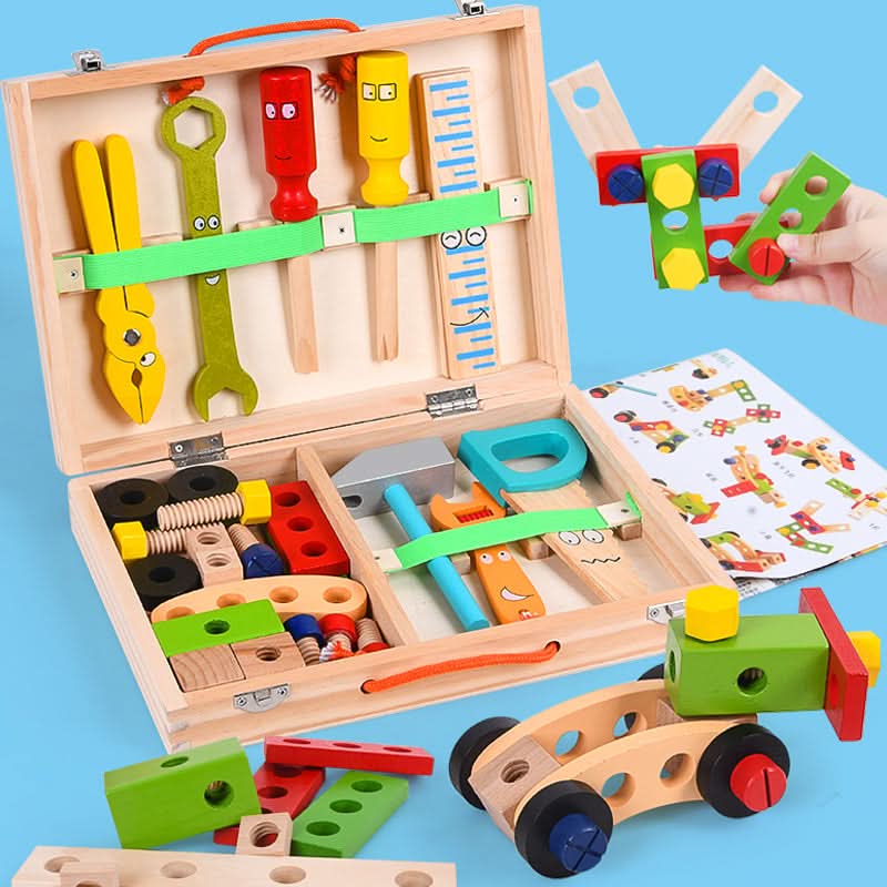 Wooden Construction Set with Toolbox, Montessori Toys and Wooden Toys for 3 Year Olds, Educational Toys for 4 Year Olds_01