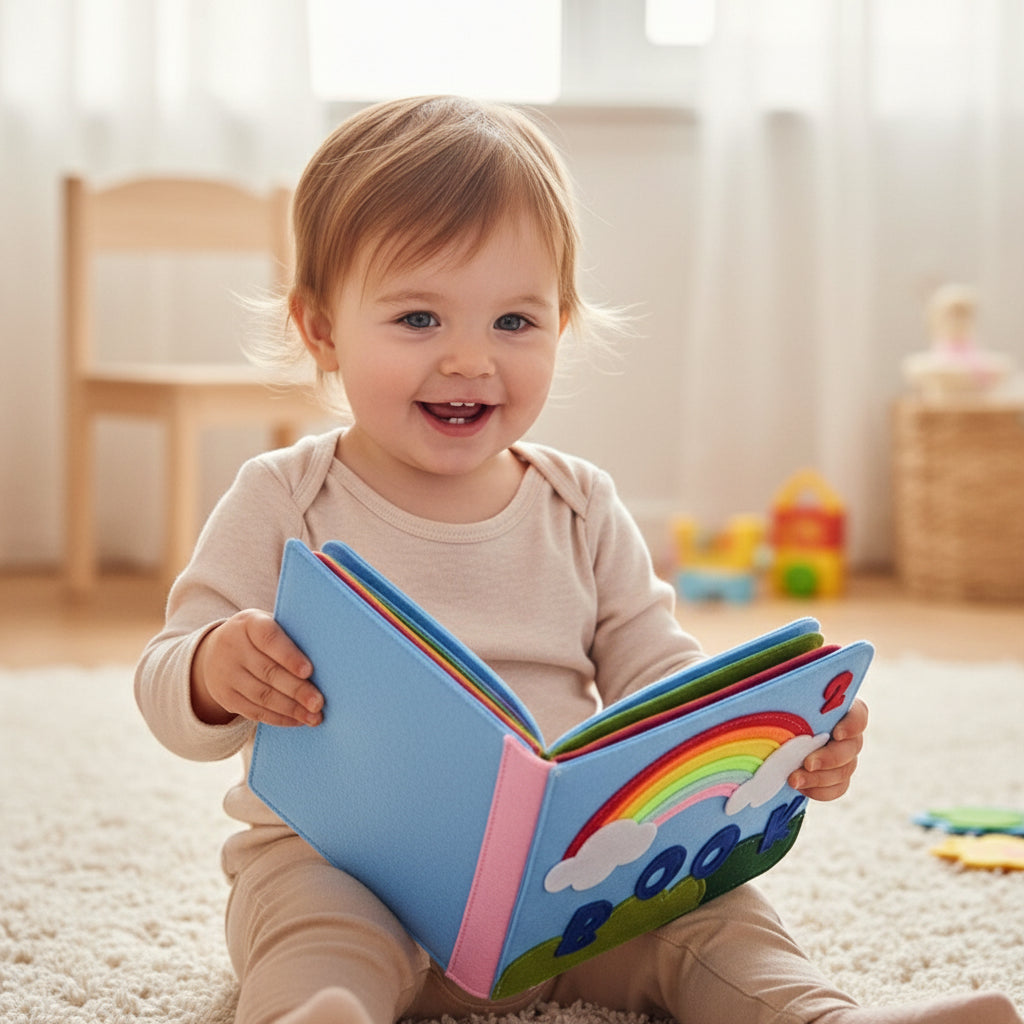 Felt Baby Books, Busy Book for Fine Motor Skills with 10 Pages