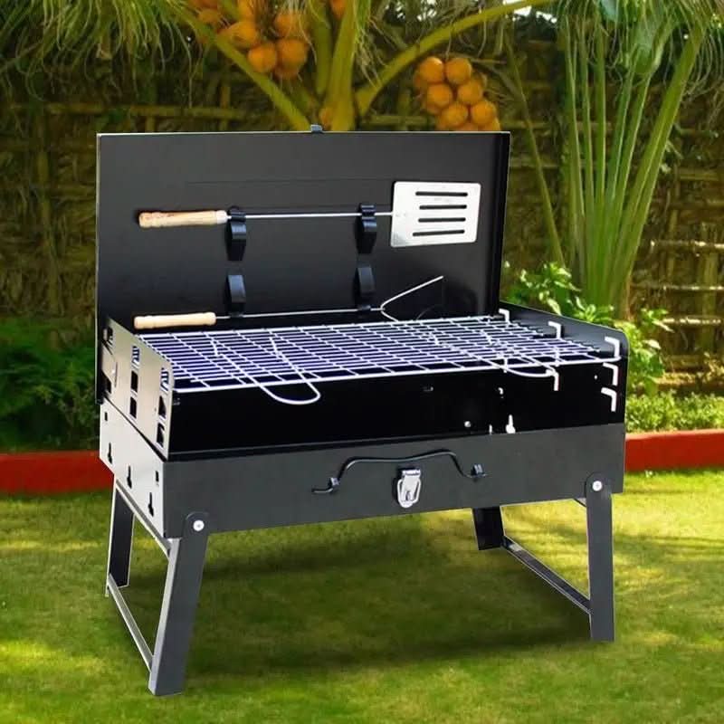 Portable BBQ for Camping and Garden, Folding Camping Barbecue in Powder Coated Steel, Small BBQ for Balcony_01